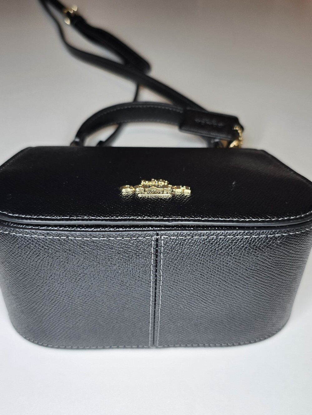 Coach Lysa Top Handle Bag Black Leather Crossbody CX575 - Picture 3 of 12